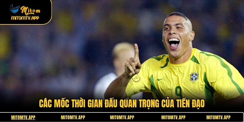 Các mốc thời gian đấu quan trọng của tiền đạo